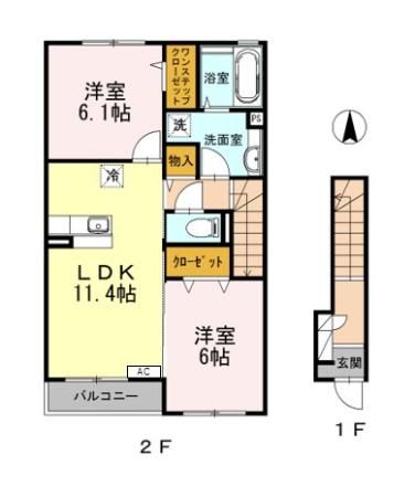 サンフローラ A棟 203号室 間取り