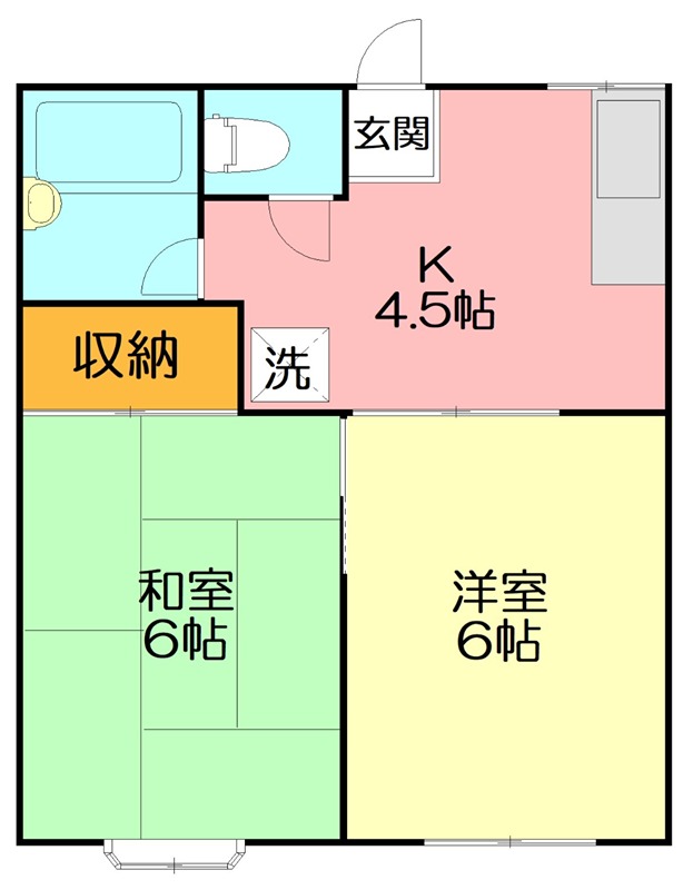 ヴィラ板戸A棟 0202号室 間取り