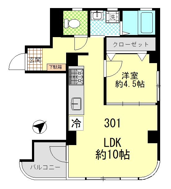 茅ヶ崎アメニティ 301号室 間取り
