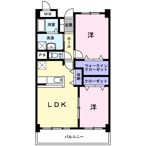 桜並木パークマンション 602号室 間取り