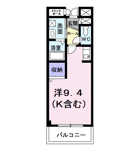ツインスターB 306号室 間取り