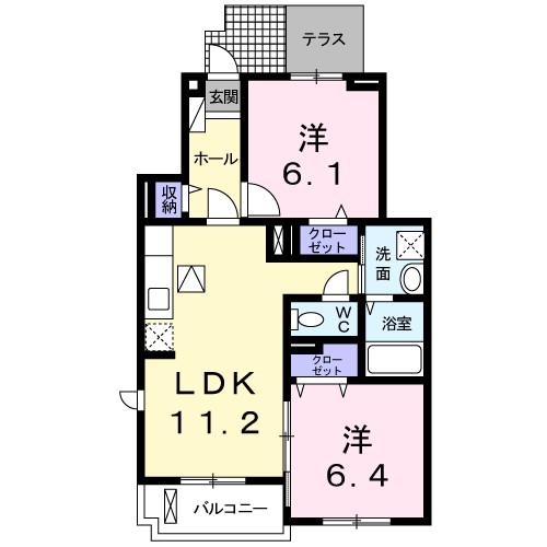 けやきフォレスト 103号室 間取り