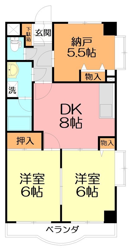 ドルチェ芦屋 110号室 間取り