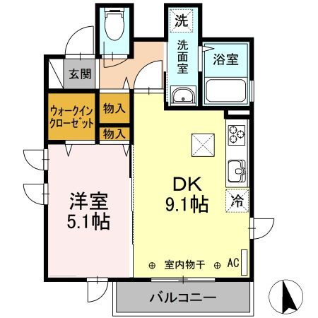 フリーデン-アイン 102号室 間取り