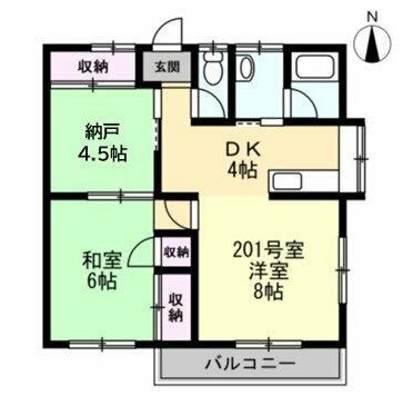 コーポ西湘 101号室 間取り