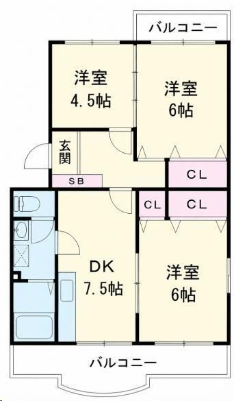 宮ノ脇マンション 102号室 間取り