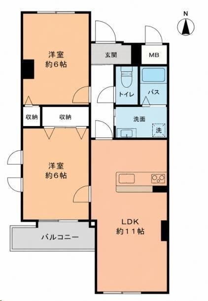 メゾンM.K 202号室 間取り