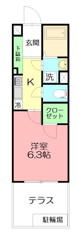 グランヒルズ 101号室 間取り