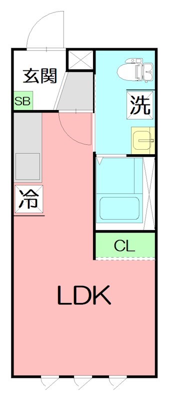 サザンクロス東海大学 013号室 間取り