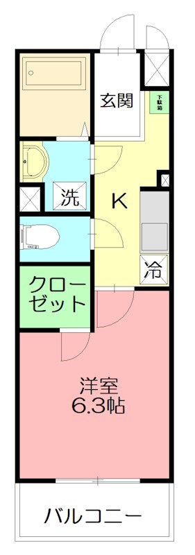 カレッジヒルズC 301号室 間取り