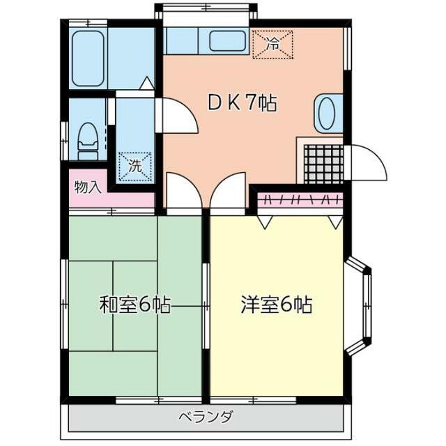 サニーハイム A-201号室 間取り
