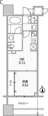 TOPAZ本厚木 803号室 間取り