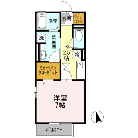 サンライズ柄沢 西館 105号室 間取り