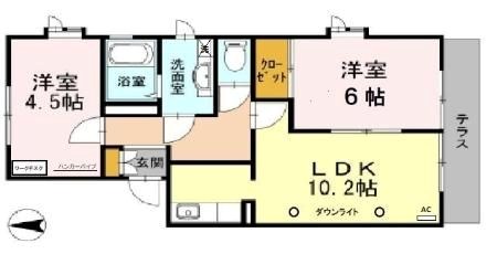 清水ハイム D 101号室 間取り