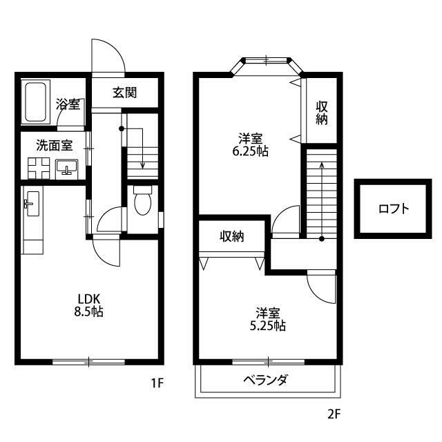 ワイズスクエア F号室 間取り