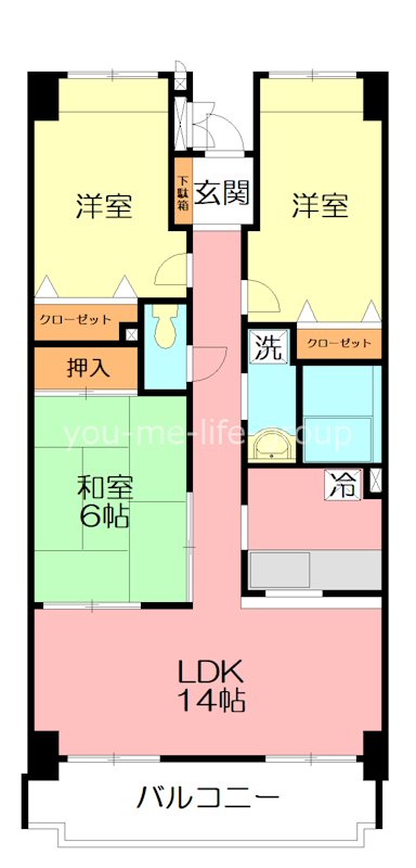 オルデンシア開成 208号室 間取り