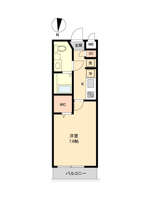 シャトーライフ平塚Ⅱ 402号室 間取り