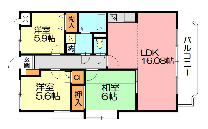 湘南エアーハイムⅡ 401号室 間取り