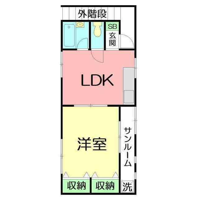 第一サンロードあさひ GH202号室 間取り