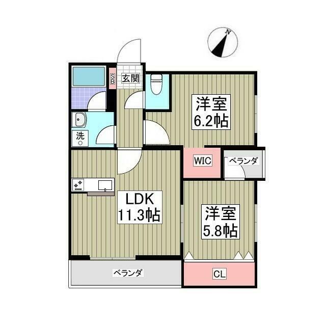 藤沢市石川５丁目アパート 201号室 間取り