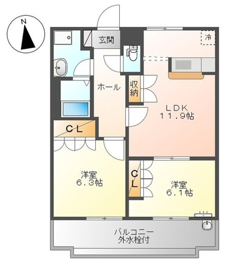 ソレアード・メゾンB 202号室 間取り