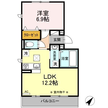 コンフォルト 101号室 間取り