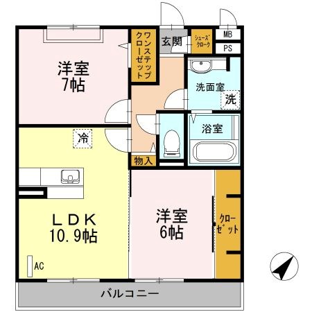 グランマール 305号室 間取り