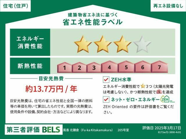 風香　北鎌倉 省エネ性能ラベル