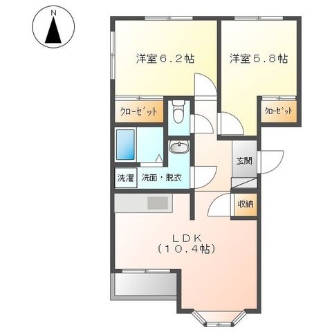 シャルマン湘南B 101号室 間取り