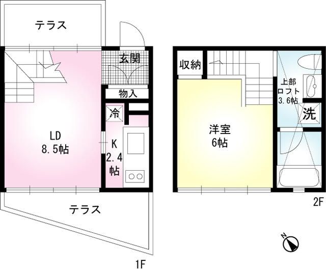グランドソレーユ 104号室 間取り