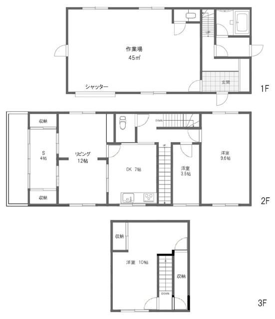 平戸町店舗併用住宅 間取り