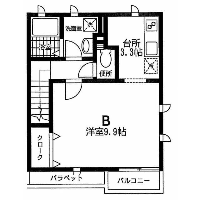 グリーングラス B号室 間取り