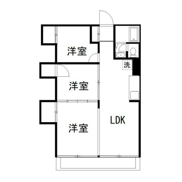 江ノ島フェアビュウ 201号室 間取り