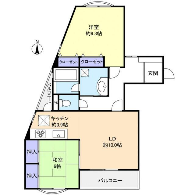 グロリアス材木座 203号室 間取り