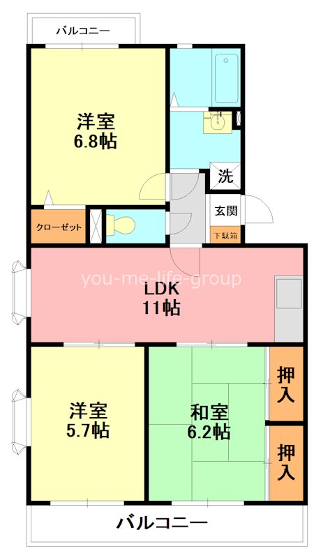 ヴァンベール 205号室 間取り