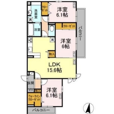 サザンショア東海岸 202号室 間取り