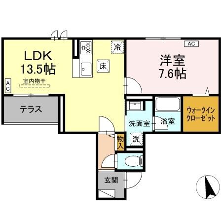 レジデンス オークリーフ 103号室 間取り