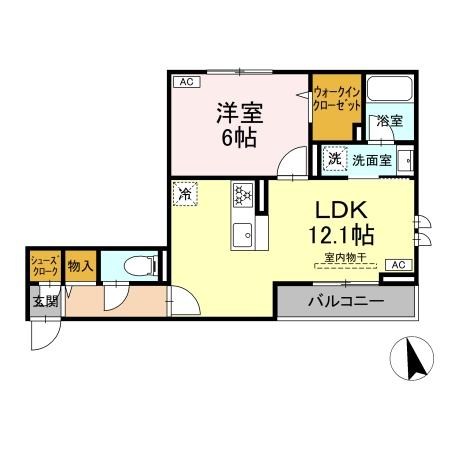 レジデンス オークリーフ 205号室 間取り