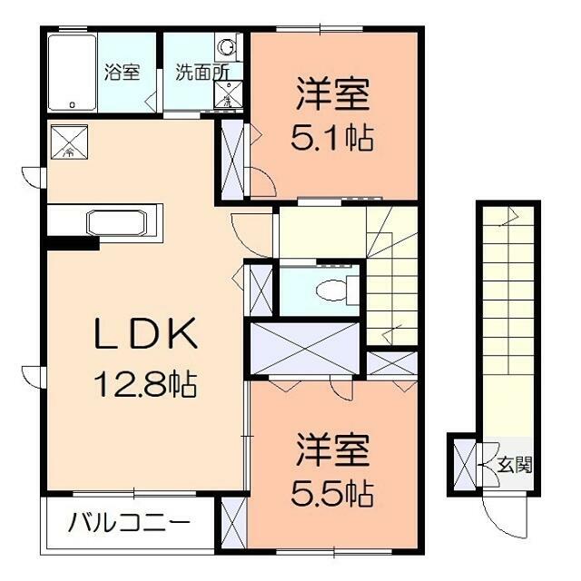 ビューテラスハイムC 201号室 間取り