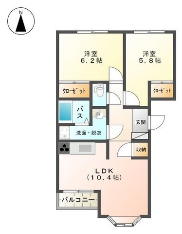 シャルマン湘南B 201号室 間取り
