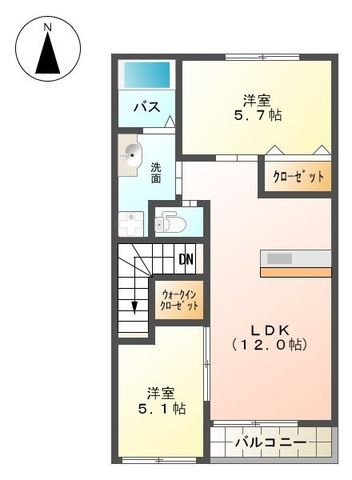 Ｃｏｎｄｏｒ 205号室 間取り