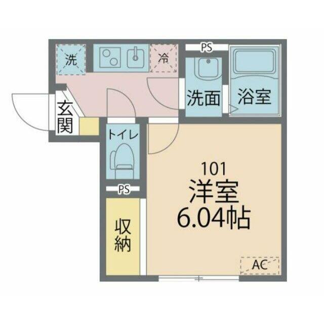 カインドネス厚木旭町Ⅱ 101号室 間取り
