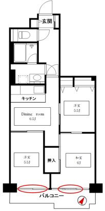 パレ平塚すみれ平　四番館 411号室 間取り