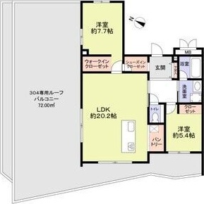 THE TAKASUNA KULTURCE 304号室 間取り