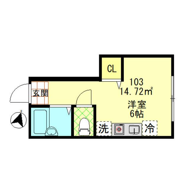 Ｗｋｂ　Ｋｏｎａｎｄａｉ 103号室 間取り