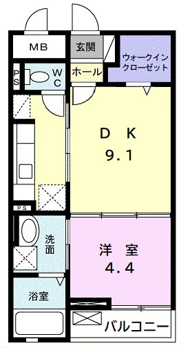 ユトリナ湘南　Ａ 203号室 間取り