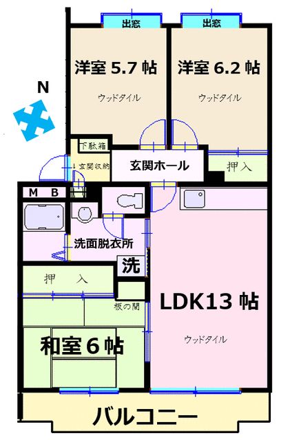 ニューパティオ鵠沼 203号室 間取り