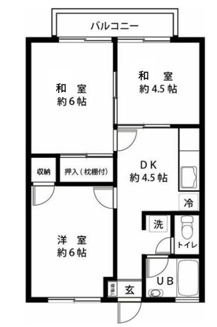 コーポ石塚Ⅱ 201号室 間取り
