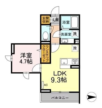 ルミエール本厚木 101号室 間取り