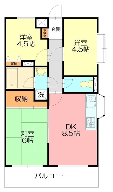 クリオかしわ台弐番館 308号室 間取り